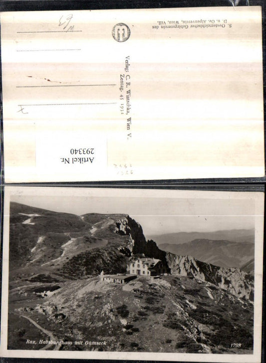 293340,Rax Habsburghaus Berghütte m. Gamseck Bergkulisse b. Naßwald Schwarzau