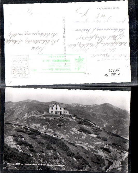 293377,Rax Habsburghaus Berghütte m. Schneealpe Bergkulisse b. Naßwald Schwarzau