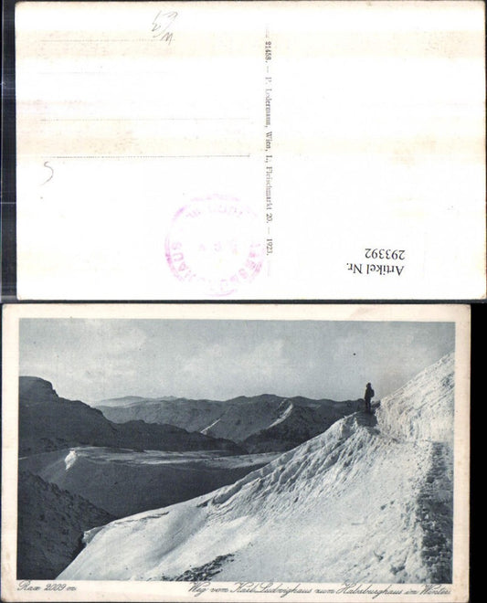 293392,Rax Weg vom Karl-Ludwig-Haus zum Habsburghaus Bergkulisse Winterbild b. Prein