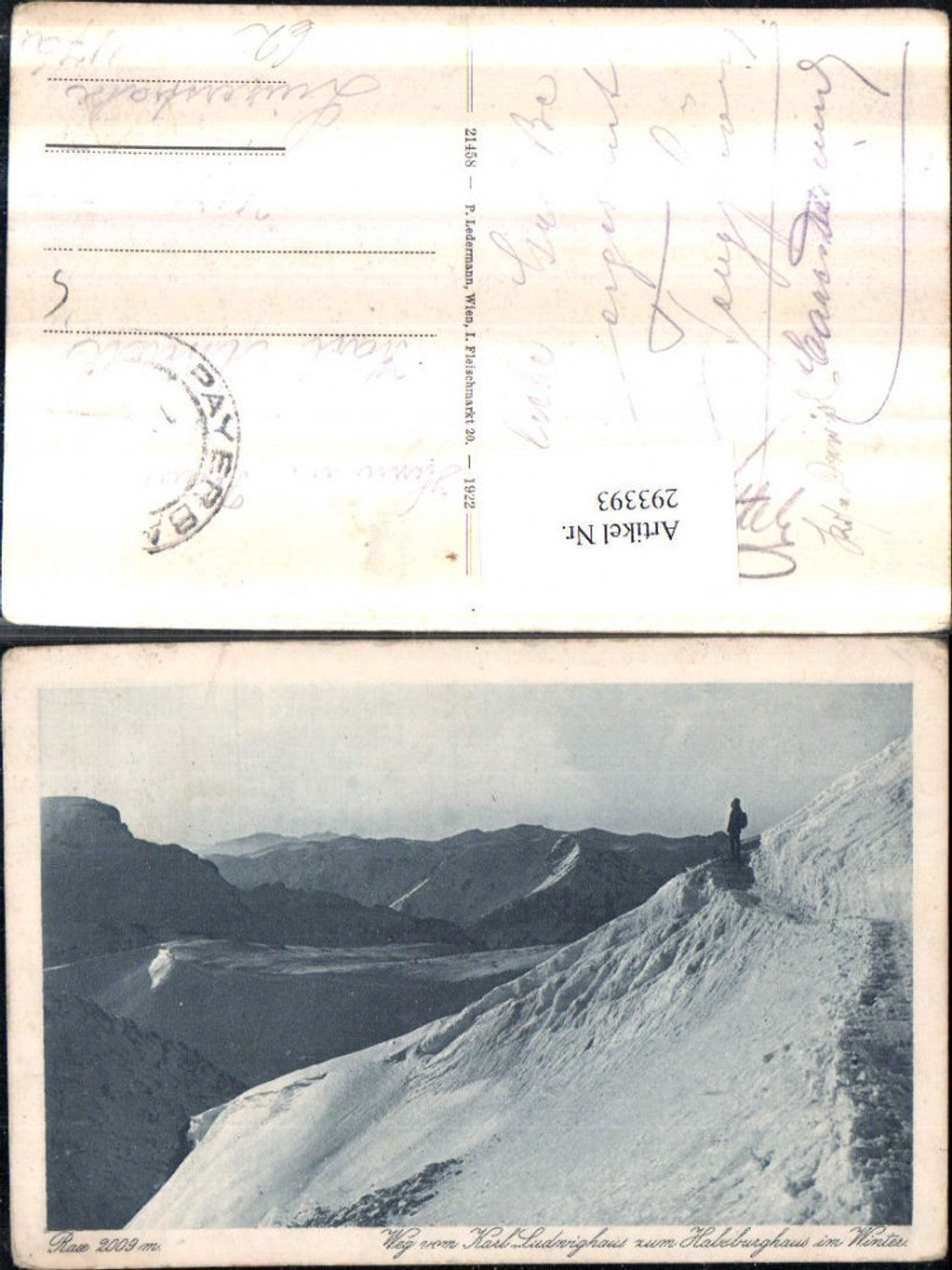 293393,Rax Weg vom Karl-Ludwig-Haus zum Habsburghaus Bergkulisse Winterbild b. Prein
