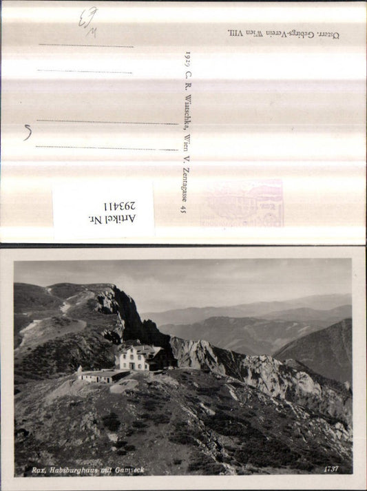 293411,Rax Habsburghaus Berghütte m. Gamseck Bergkulisse b. Naßwald Schwarzau
