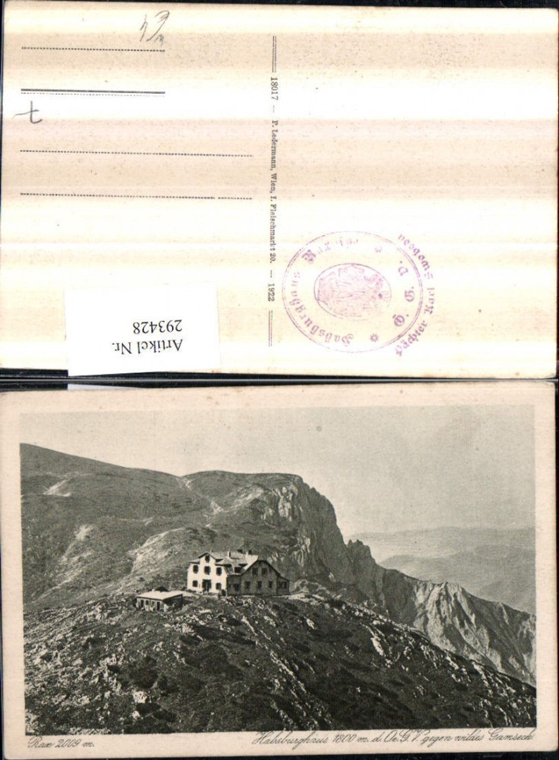 293428,Rax Habsburghaus Berghütte m. Gamseck Bergkulisse b. Naßwald Schwarzau