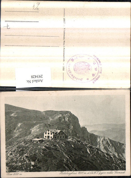 293428,Rax Habsburghaus Berghütte m. Gamseck Bergkulisse b. Naßwald Schwarzau