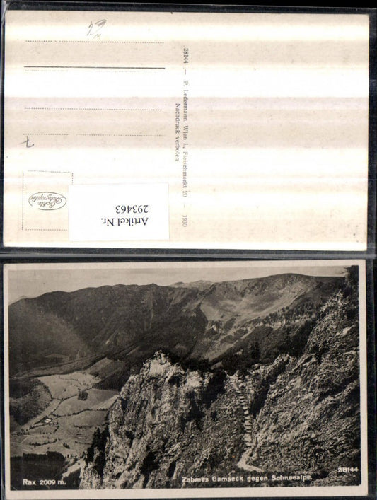 293463,Rax Zahmes Gamseck geg. Schneealpe Bergkulisse b. Reichenau