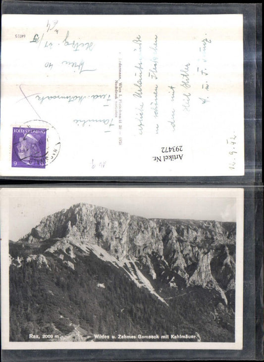 293472,Rax Wildes u. Zahmes Gamseck m. Kahlmäuer Bergkulisse b. Naßwald Schwarzau