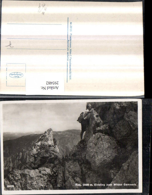 293482,Rax Einstieg zum Wilden Gamseck Bergsteiger Kletterer b. Reichenau