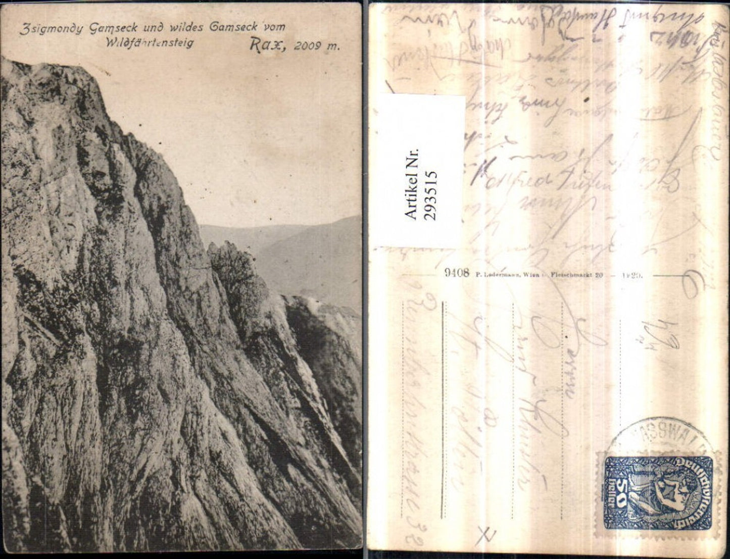 293515,Rax Zsigmondy Gamseck u. Wildes Gamseck vom Wildfährtensteig b. Naßwald