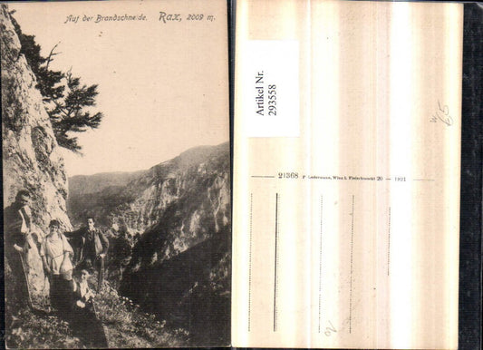 293558,Rax Auf der Brandschneide Bergkulisse b. Reichenau Bergsteiger