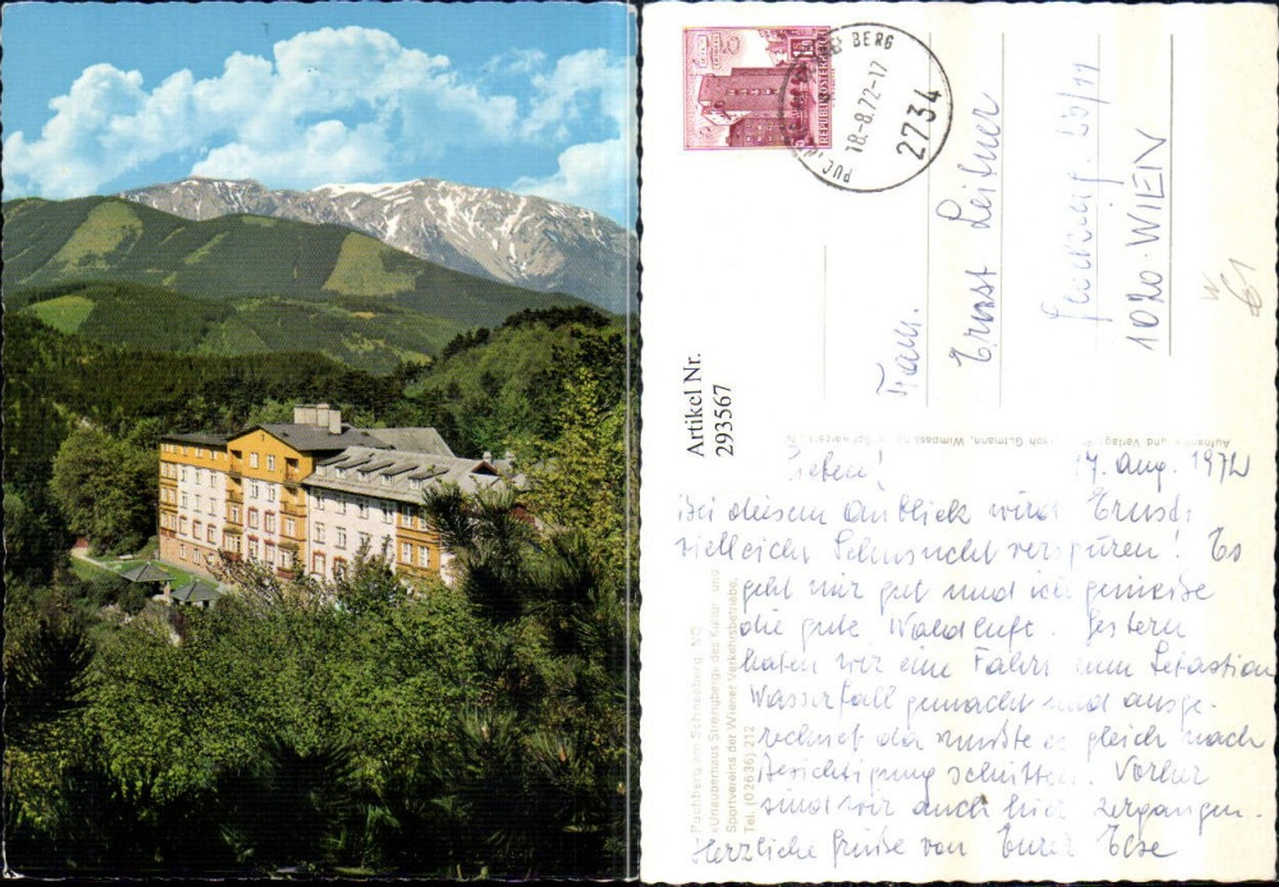 293567,Puchberg am Schneeberg Urlauberhaus Strengberg Bergkulisse