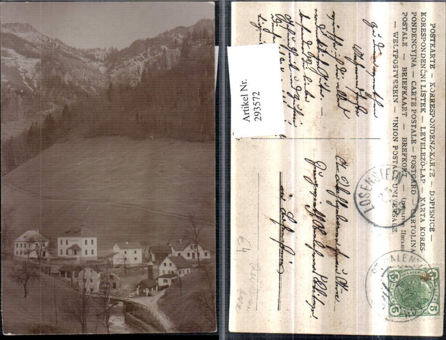 293572,Reichenau an d. Rax Teilansicht Volksschule Brücke