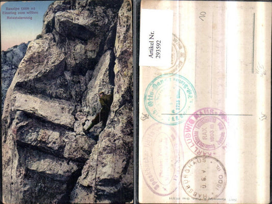 293592,Raxalpe Einsteig zum wilden Reißtalersteig Partie b. Reichenau Bergsteiger Kletterer
