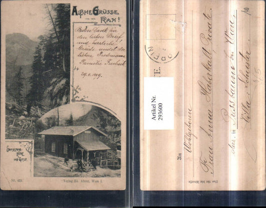 293600,Grüße von d. Rax Gamsecker-Hütte u. Quelle Mehrbildkarte b. Schwarzau im Gebirge