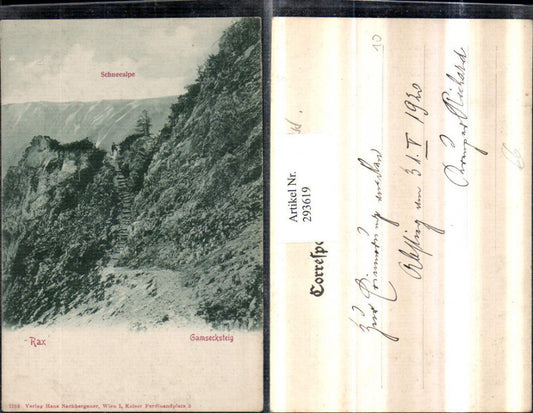 293619,Rax Gamsecksteig m. Schneealpe Bergkulisse b. Naßwald Schwarzau