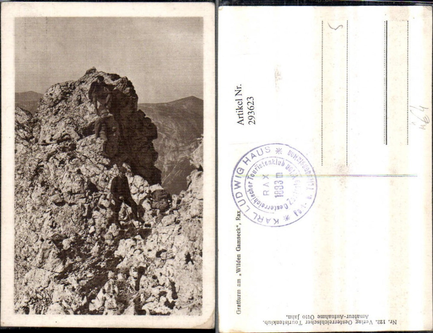293623,Rax Gratturm am Wilden Gamseck b. Naßwald Schwarzau Bergsteiger