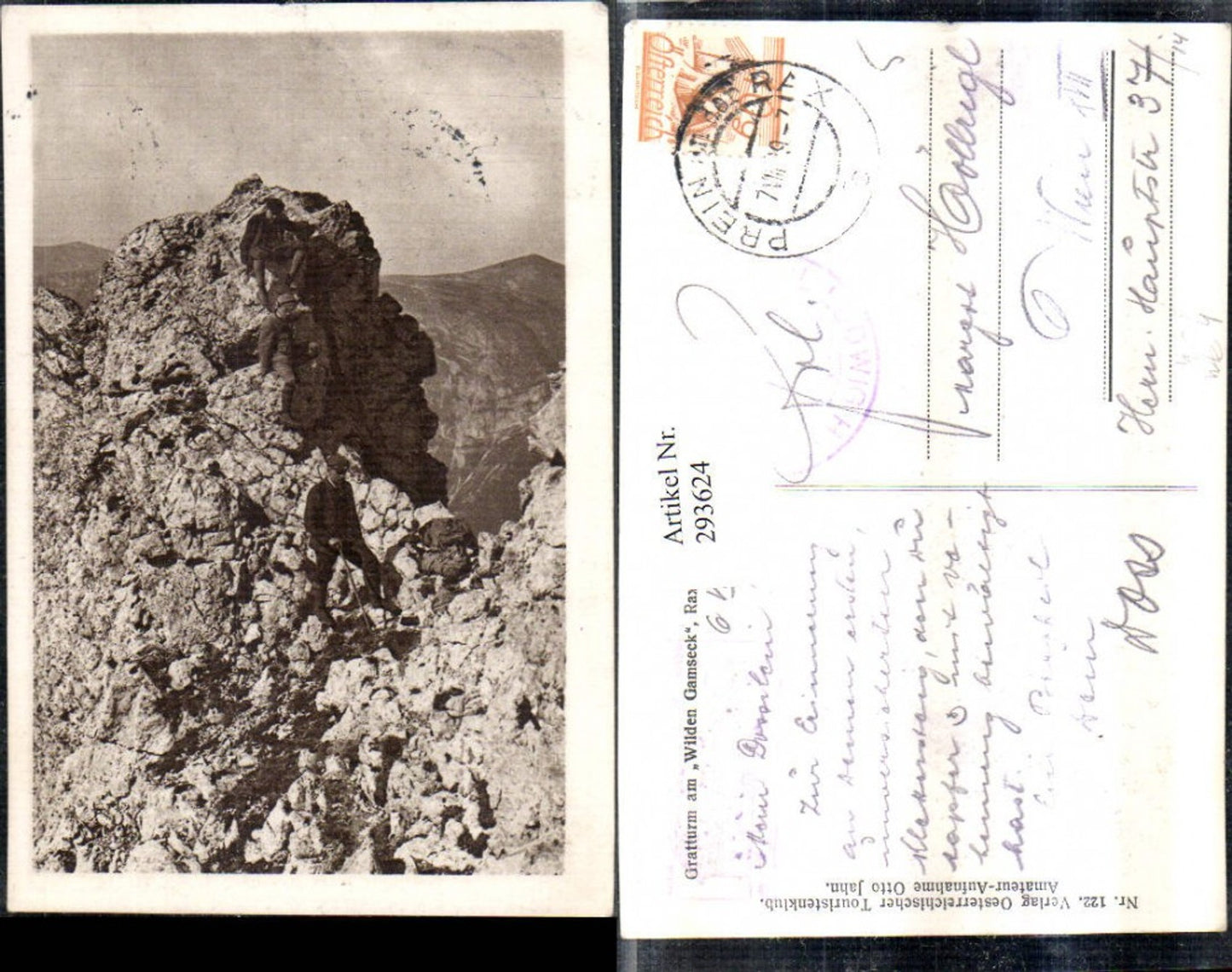 293624,Rax Gratturm am Wilden Gamseck b. Naßwald Schwarzau Bergsteiger