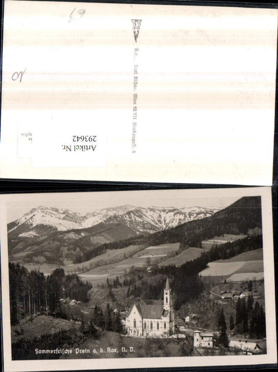 293642,Prein an d. Rax Kirche Bergkulisse