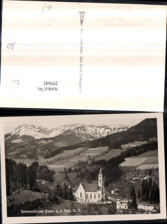 293642,Prein an d. Rax Kirche Bergkulisse