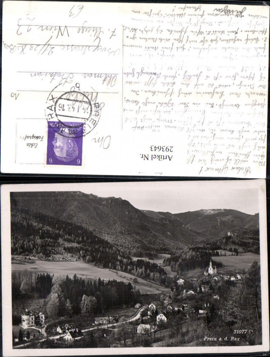 293643,Prein an d. Rax Totale Bergkulisse
