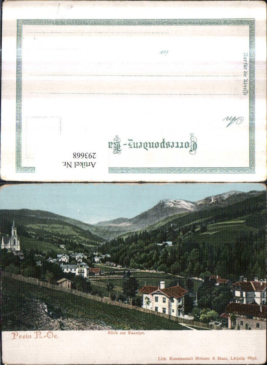 293668,Prein an d. Rax Teilansicht m. Raxalpe Bergkulisse