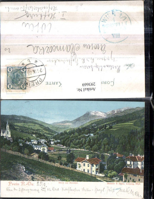 293669,Prein an d. Rax Teilansicht m. Raxalpe Bergkulisse
