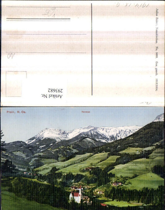 293682,Prein an d. Rax Kirche m. Raxalpe Bergkulisse pub Julius Seiser 5009