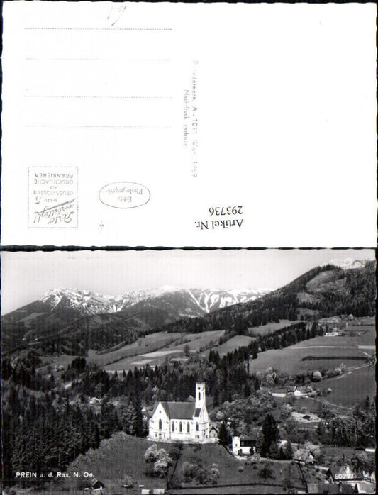 293736,Prein an d. Rax Kirche m. Raxalpe Bergkulisse
