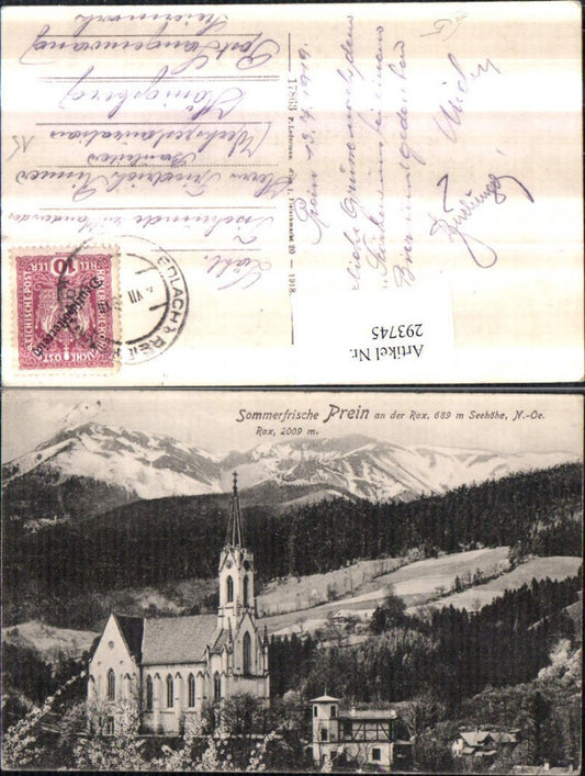 293745,Prein an d. Rax Kirche m. Rax Bergkulisse