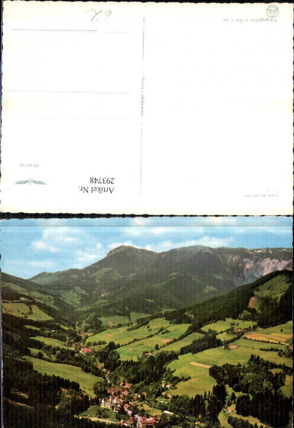 293748,Prein an d. Rax Totale Bergkulisse pub Alpine Luftbild 54179