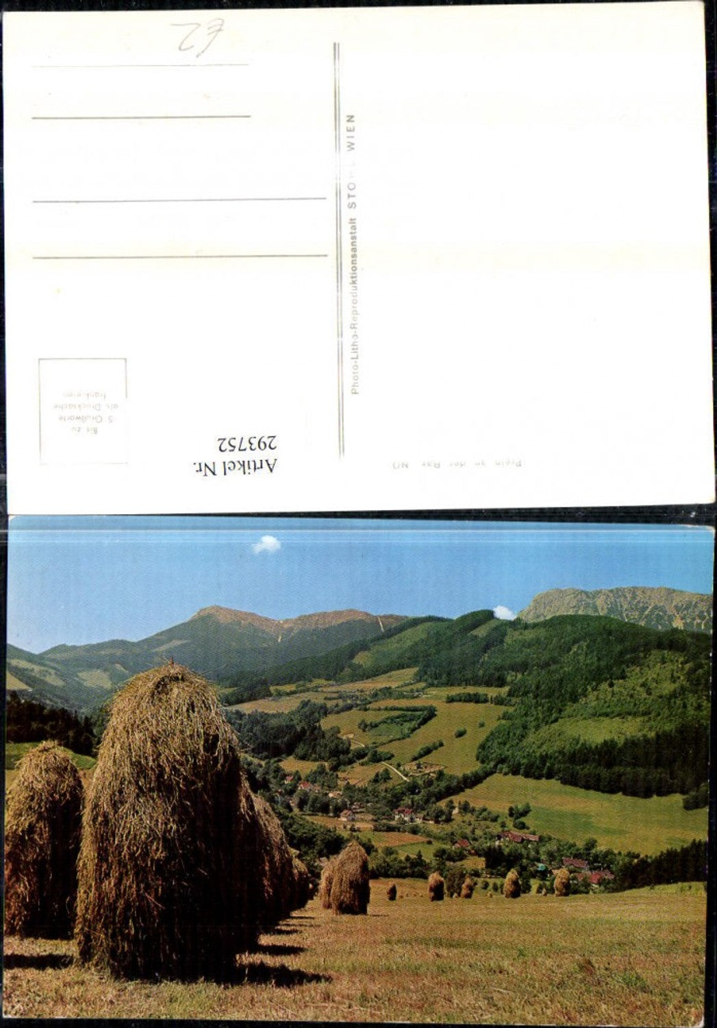 293752,Prein an d. Rax Teilansicht Heureiter Bergkulisse