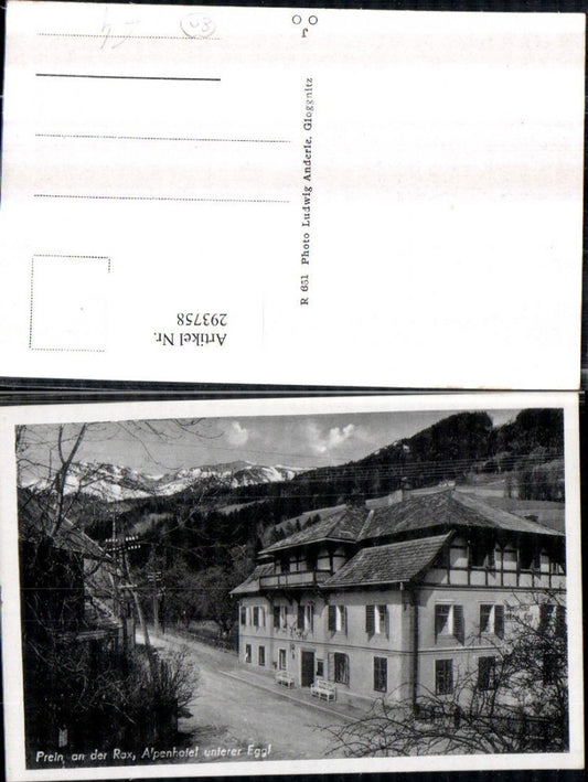 293758,Prein an d. Rax Alpenhotel Unterer Eggl Bergkulisse