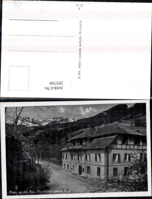 293760,Prein an d. Rax Alpenhotel unterer Eggl Bergkulisse