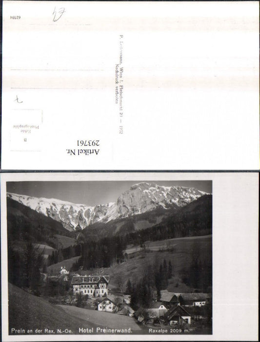 293761,Prein an d. Rax Hotel Preinerwand m. Raxalpe Bergkulisse
