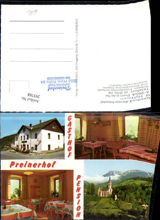 293768,Prein an d. Rax Kirche Gasthof Pension Preinerhof Innenansichten Mehrbildkarte