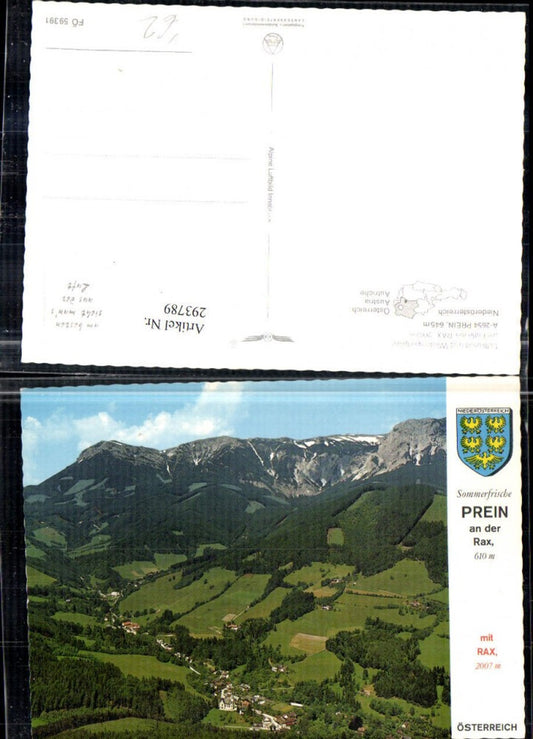 293789,Prein an d. Rax Totale m. Rax Bergkulisse pub Alpine Luftbild 59391