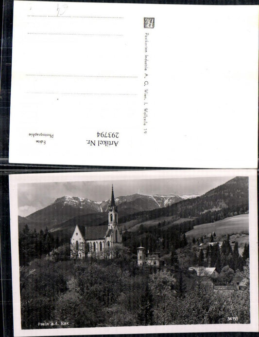293794,Prein an d. Rax Kirche Bergkulisse