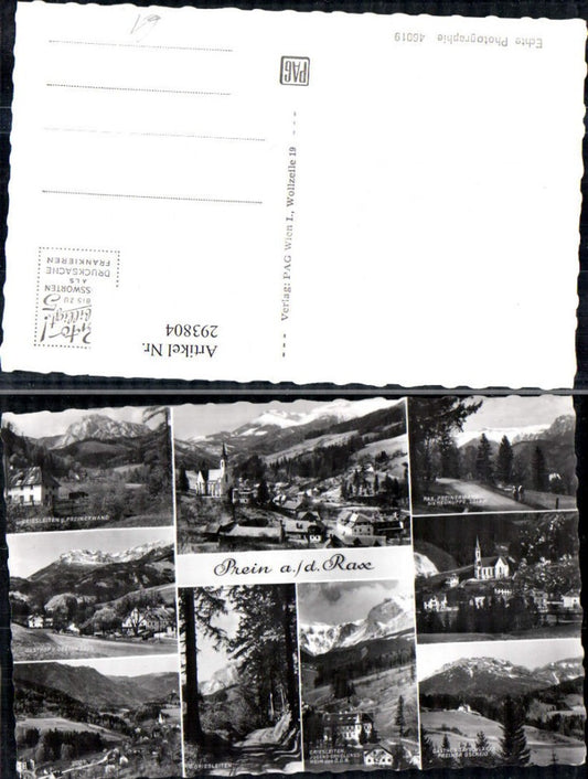 293804,Prein an d. Rax Totale Griesleiten Gasthof Gayschläger Preinerwand Mehrbildkarte