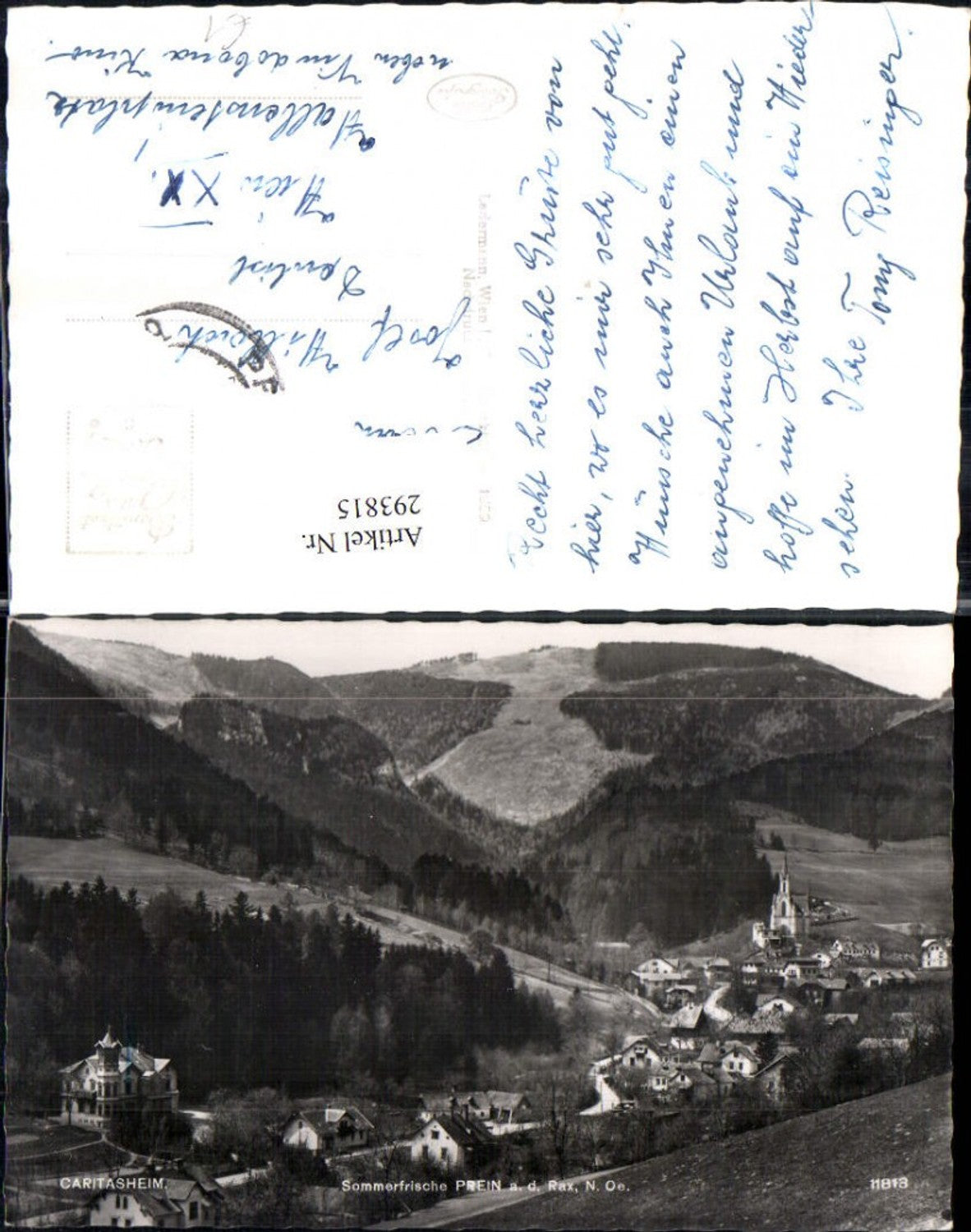 293815,Prein an d. Rax Totale m. Caritasheim Bergkulisse