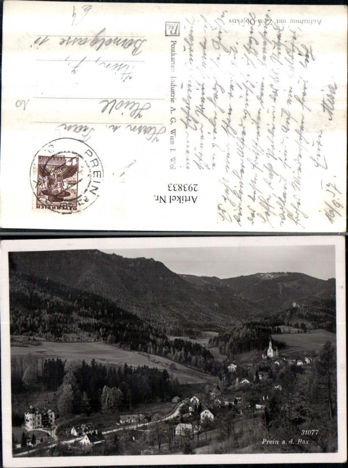 293833,Prein an d. Rax Totale Bergkulisse