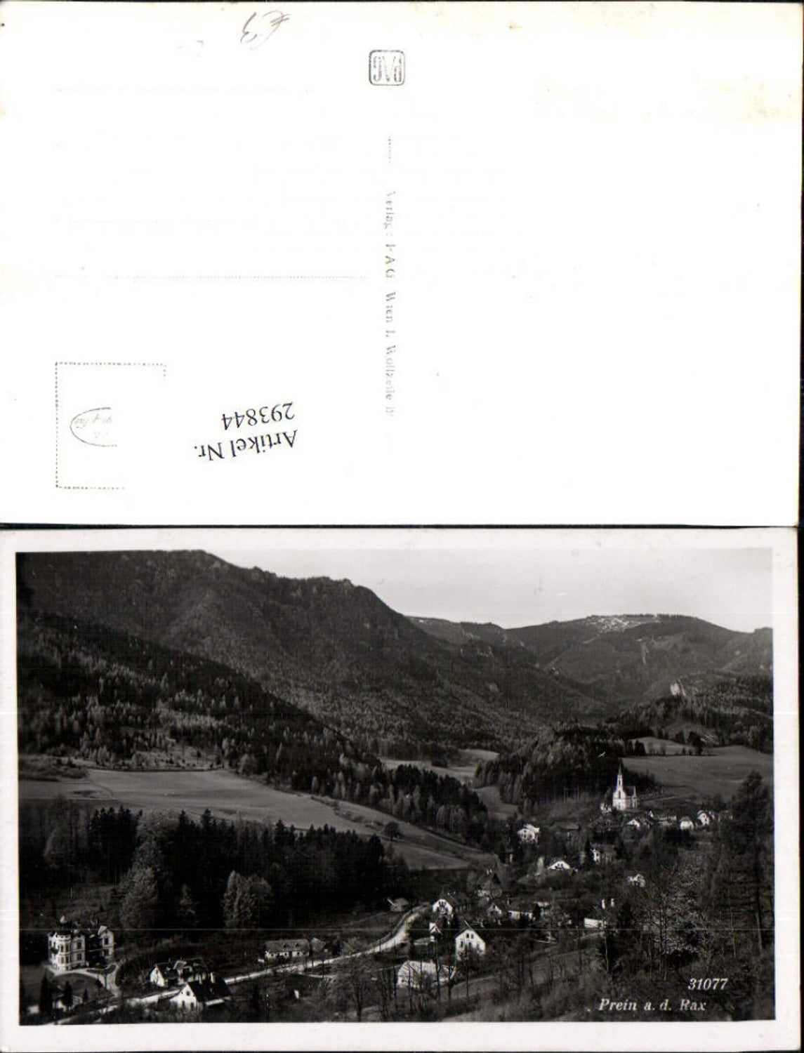 293844,Prein an d. Rax Totale Bergkulisse