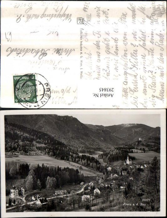 293845,Prein an d. Rax Totale Bergkulisse