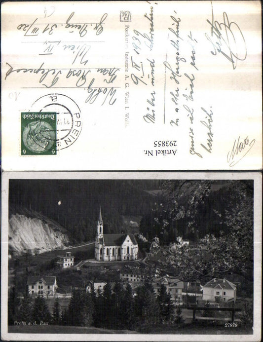 293855,Prein an d. Rax Teilansicht Kirche