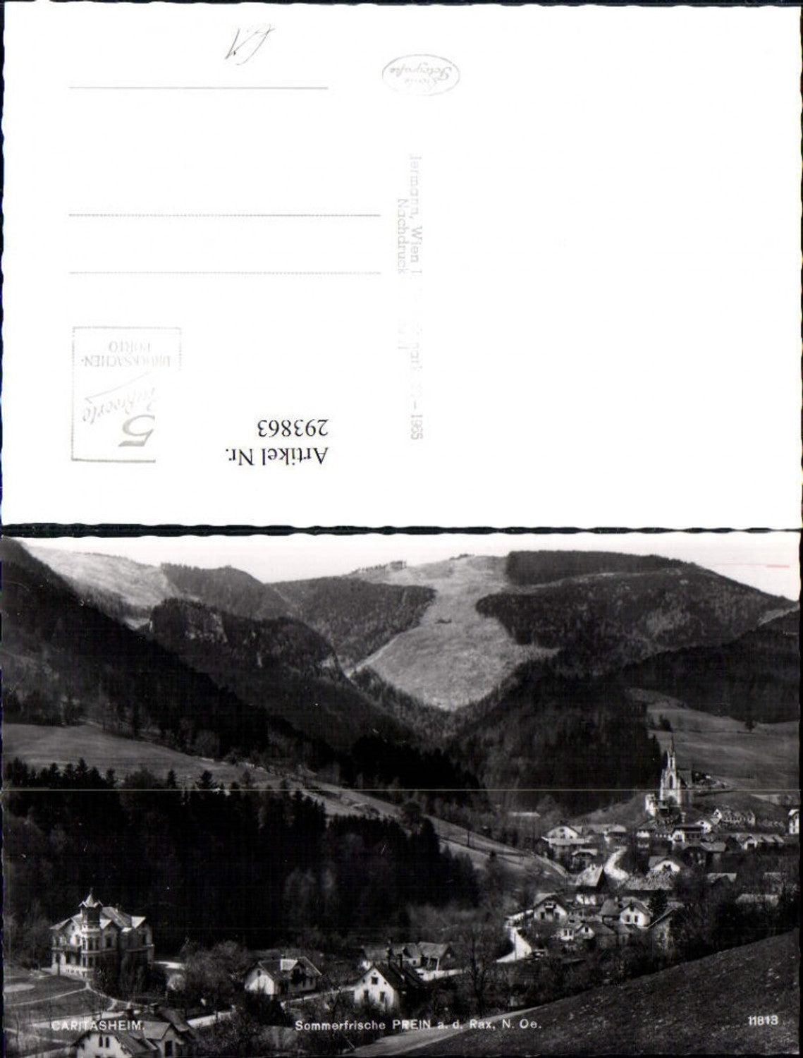 293863,Prein an d. Rax Totale m. Caritasheim Bergkulisse