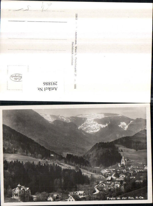 293886,Prein an d. Rax Totale Bergkulisse