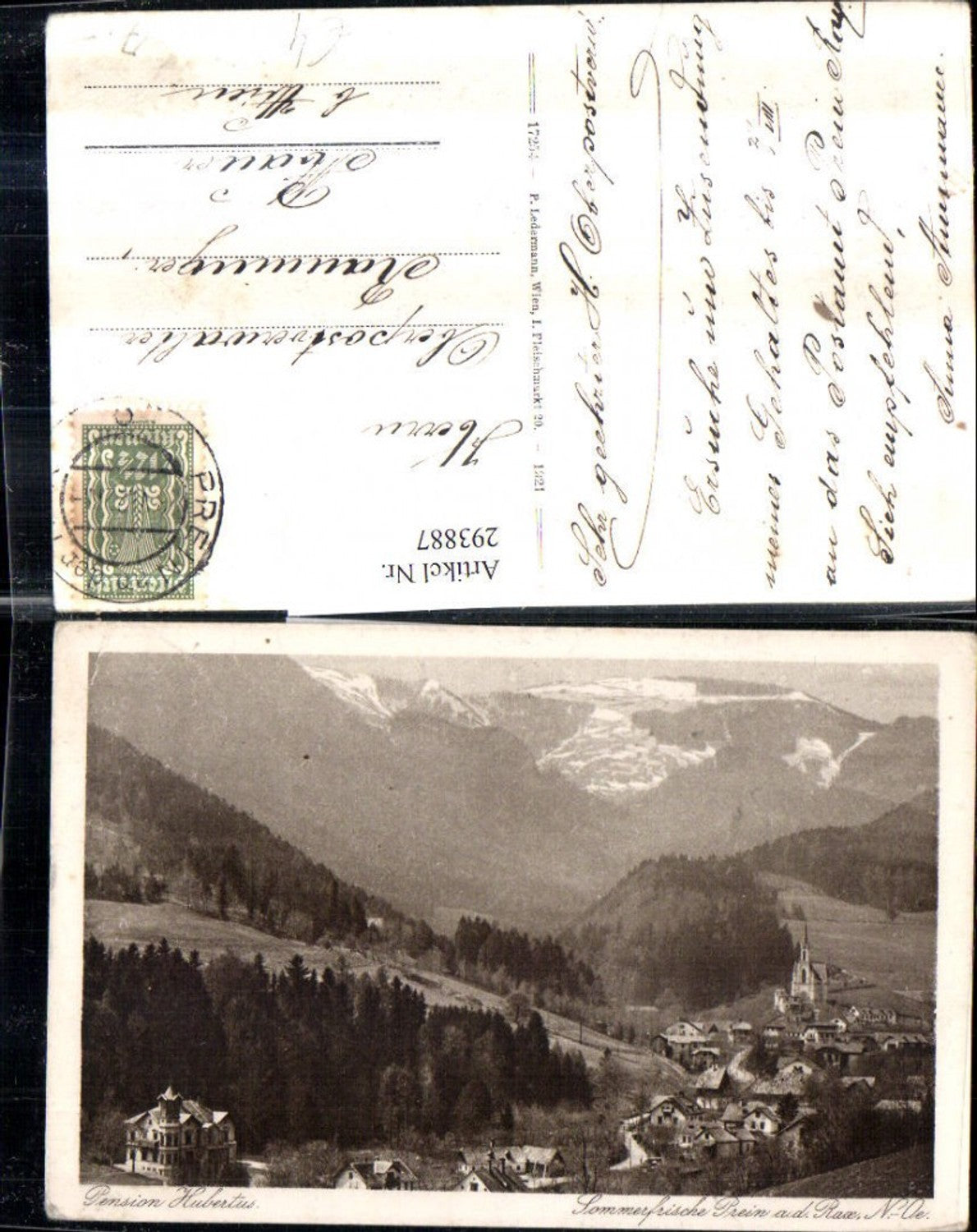 293887,Prein an d. Rax Totale m. Pension Hubertus Bergkulisse