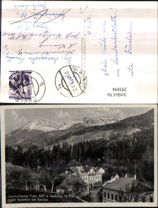 293894,Prein an d. Rax Hotel Kaiserhof m. Raxalpe Bergkulisse