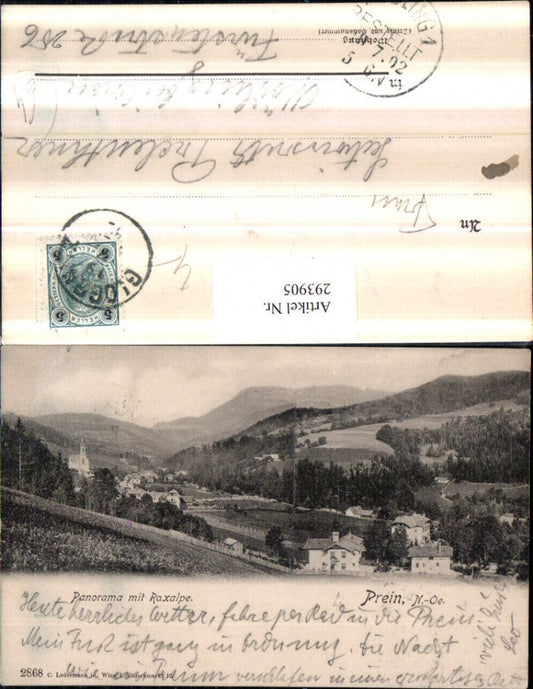 293905,Prein an d. Rax Totale Panorama m. Raxalpe Bergkulisse