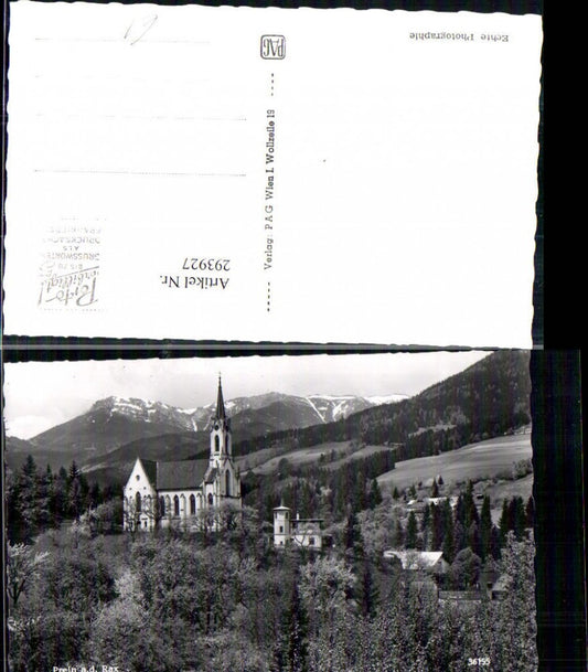 293927,Prein an d. Rax Kirche Bergkulisse