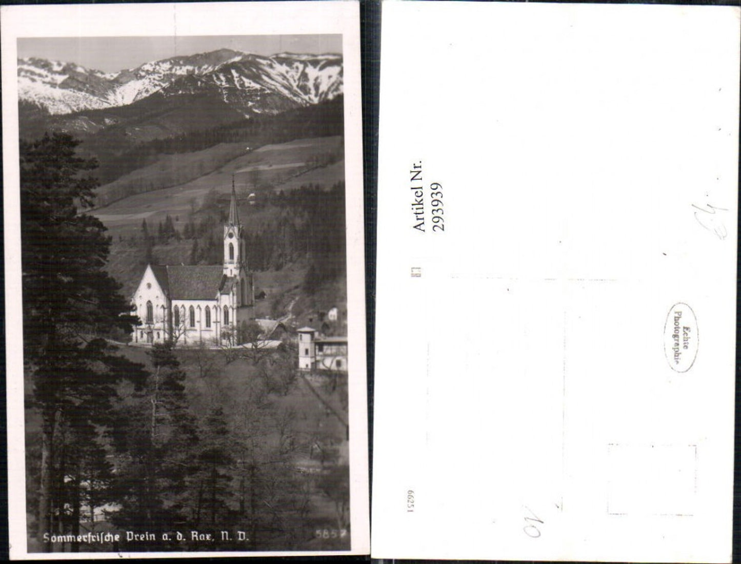 293939,Prein an d. Rax Kirche Bergkulisse