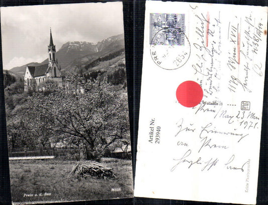 293940,Prein an d. Rax Kirche Bergkulisse