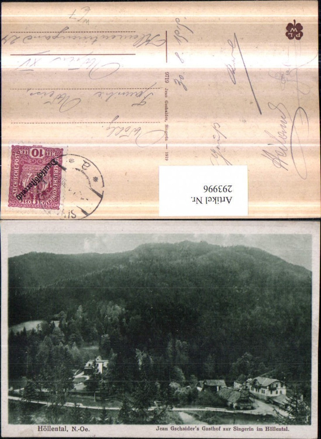 293996,Naßwald Schwarzau Höllental Jean Gschaiders Gasthof zur Singerin